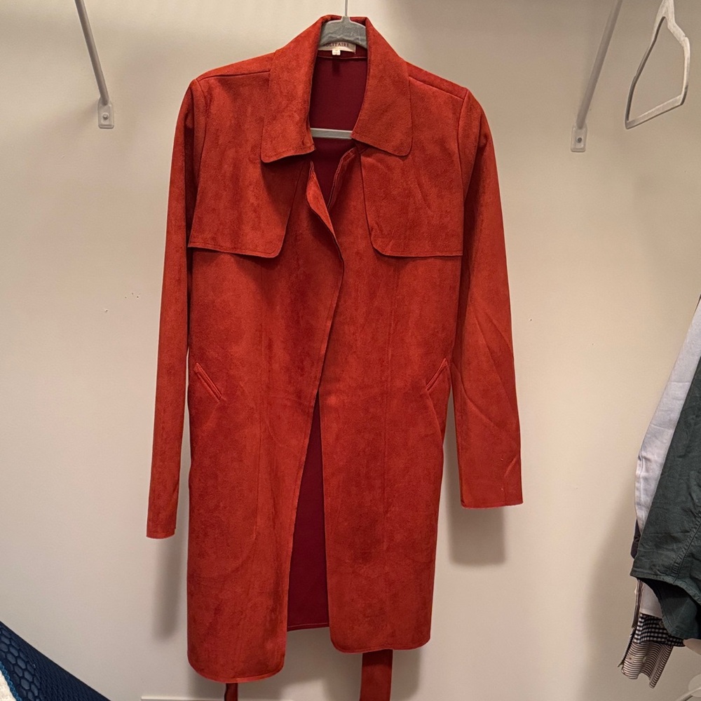 Solitaire Women's Orange Trench Coat